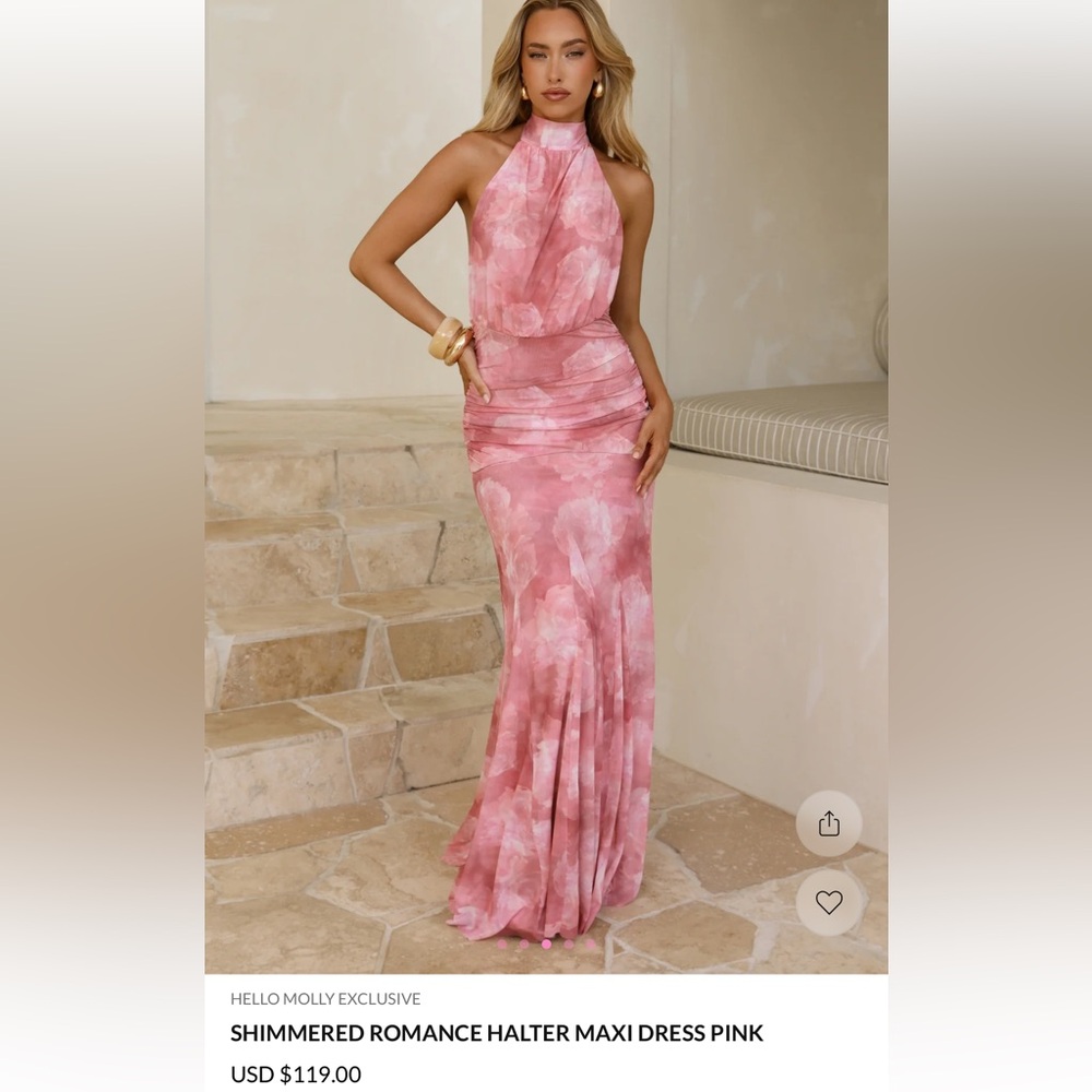 Hello Molly Pink Halter Gown